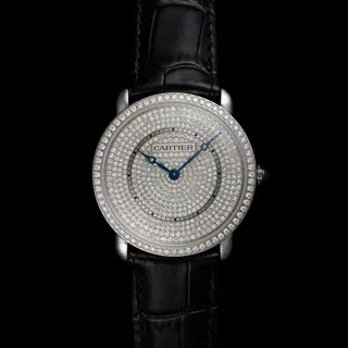 Cartier Ronde Louis WR007007 35mm 18k white gold and Diamond