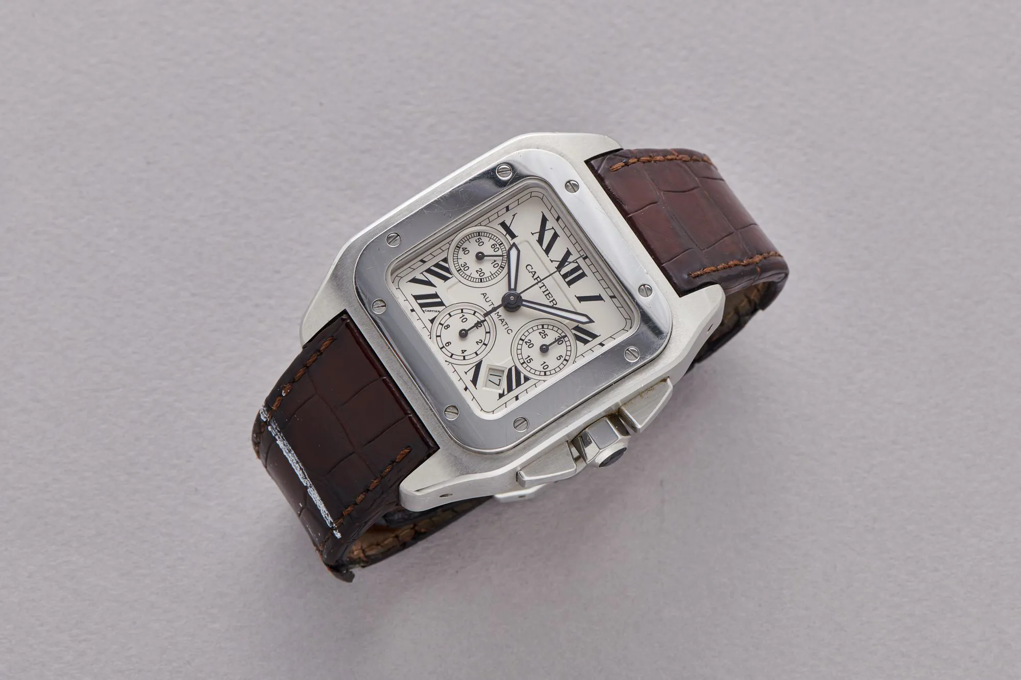 Cartier Santos XL 2740 41mm Stainless steel Cream white 2