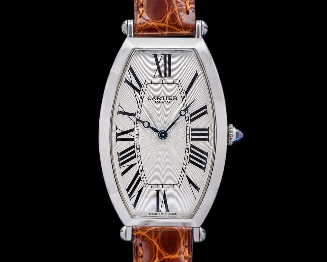 Cartier Tonneau 2435 26mm Platinum Guilloché