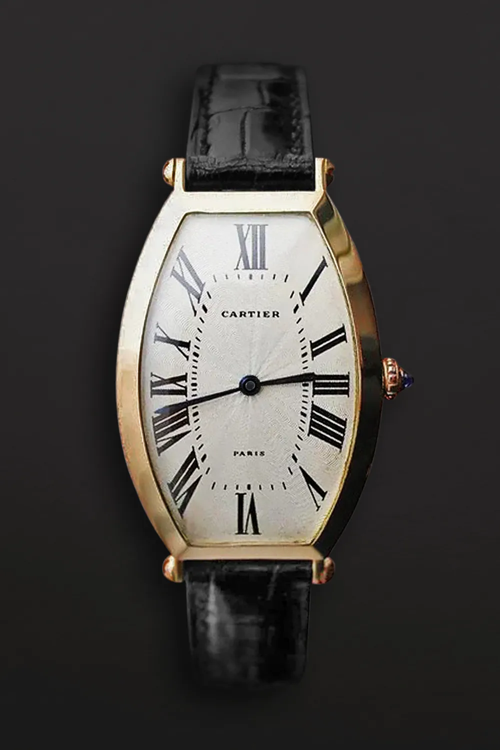 Cartier Tonneau 27mm 18k yellow gold Silver-plated