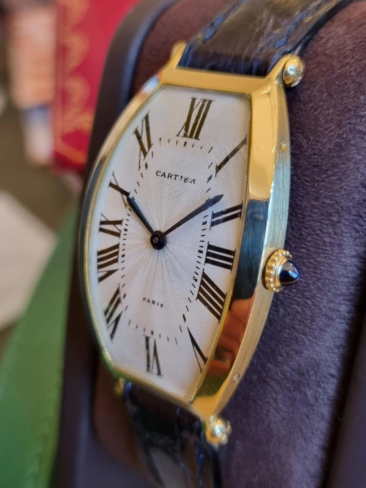 Cartier Tonneau 27mm 18k yellow gold Silver-plated 2