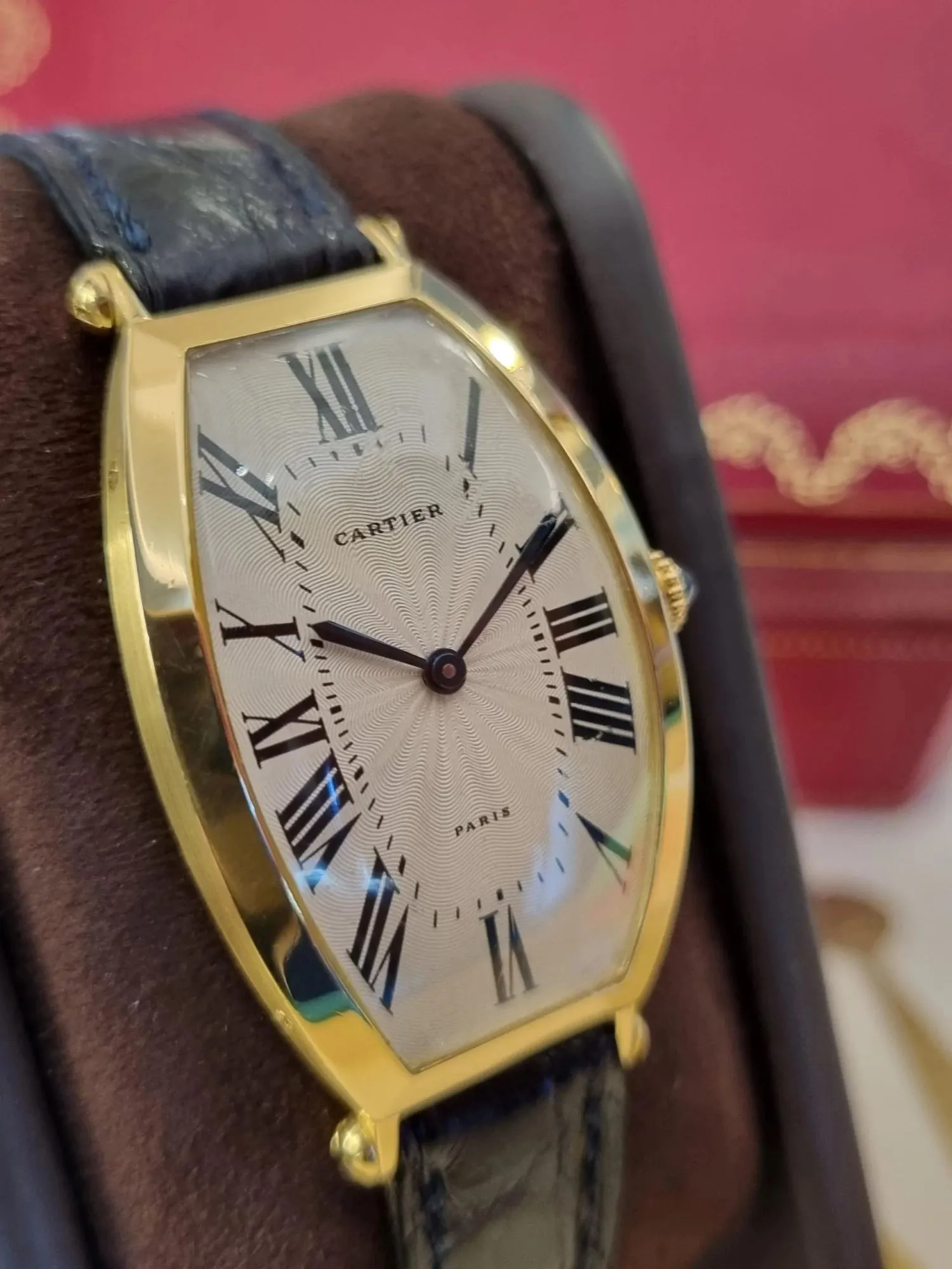 Cartier Tonneau 27mm 18k yellow gold Silver-plated 3