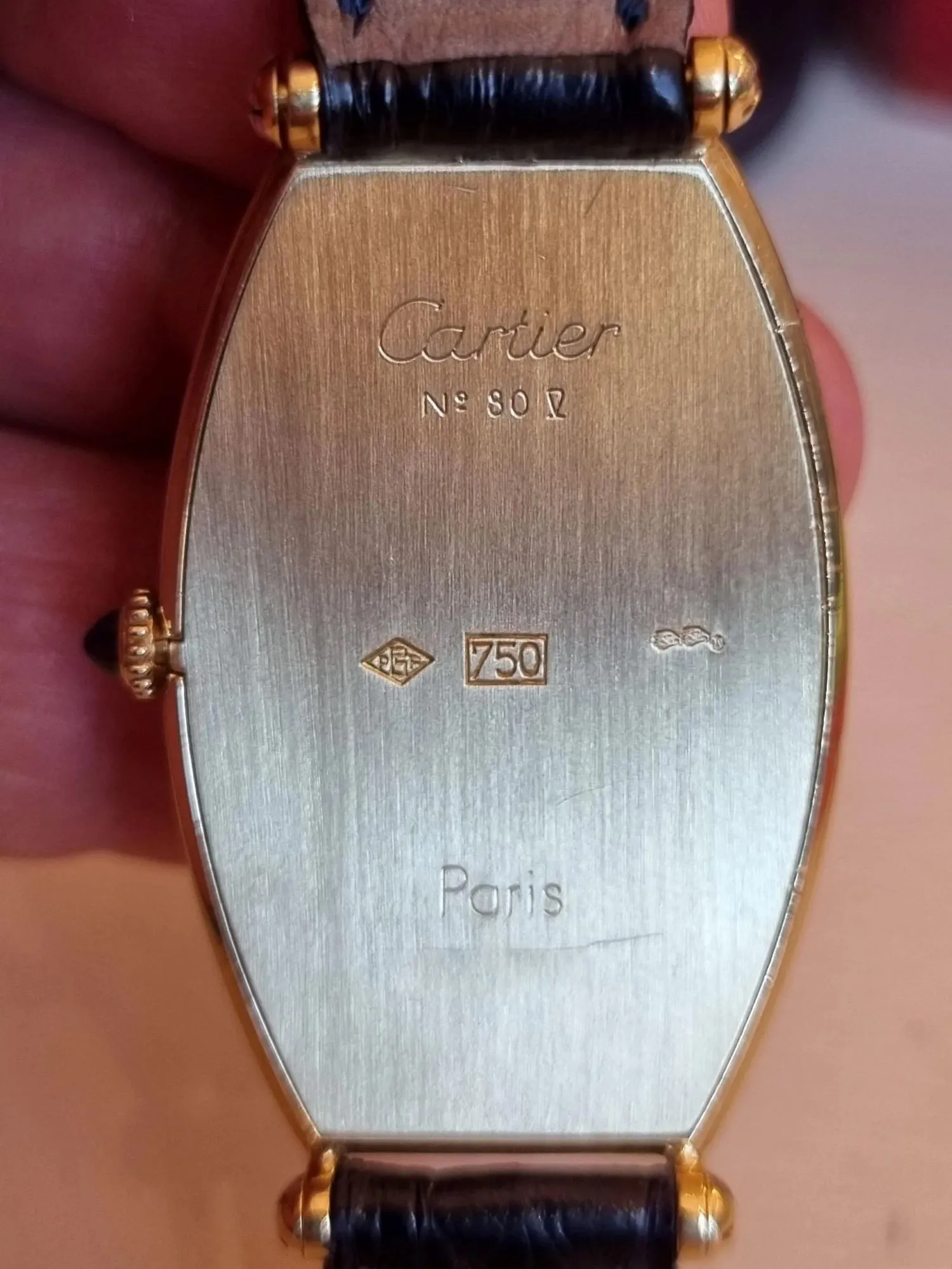 Cartier Tonneau 27mm 18k yellow gold Silver-plated 4