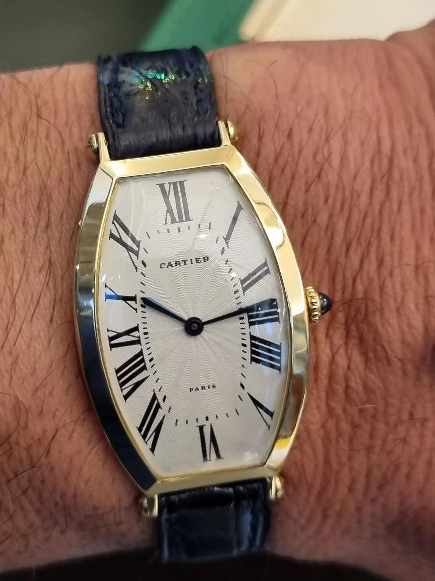 Cartier Tonneau 27mm 18k yellow gold Silver-plated 6