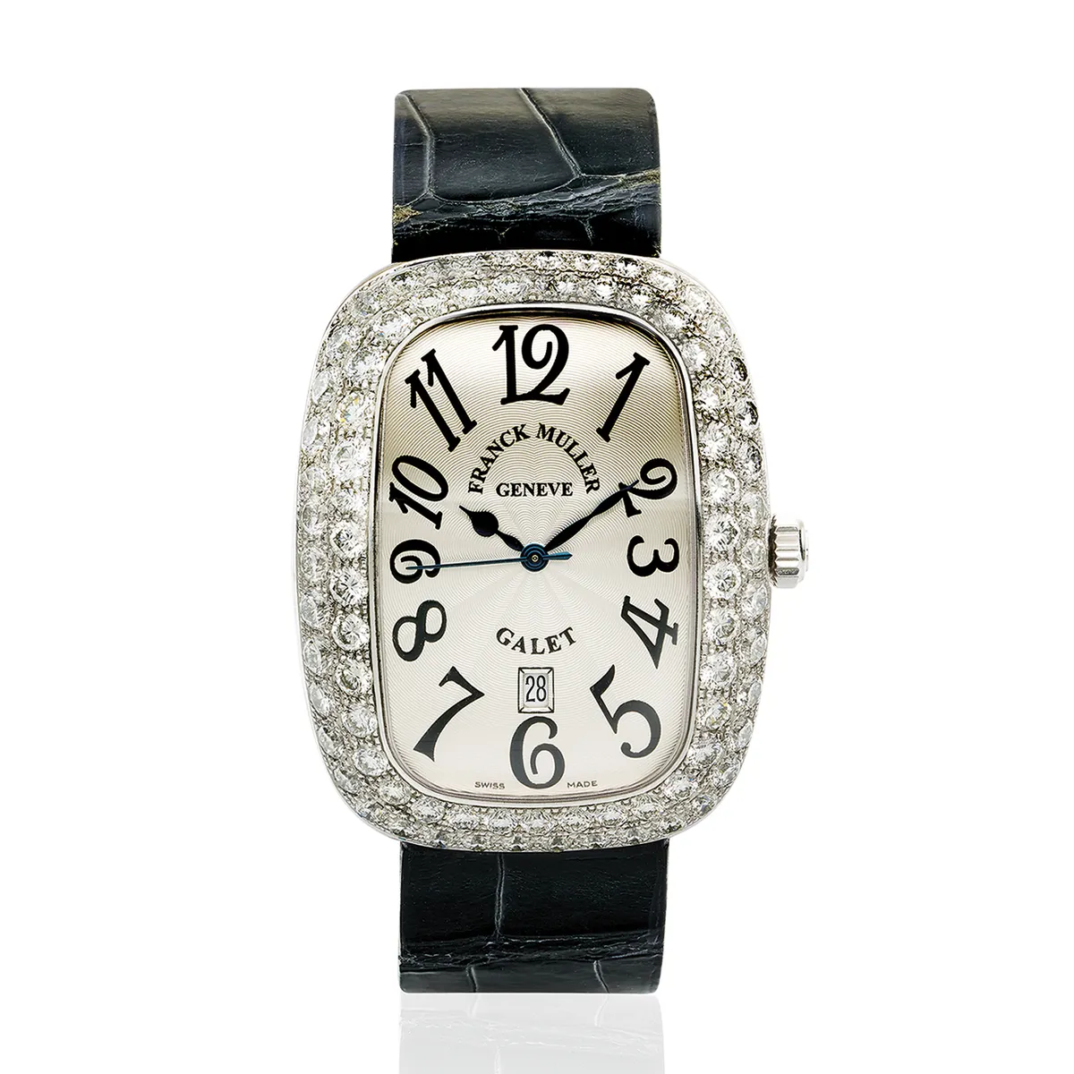 Franck Muller Galet 3000 H 37mm 18k white gold and Diamond Silver