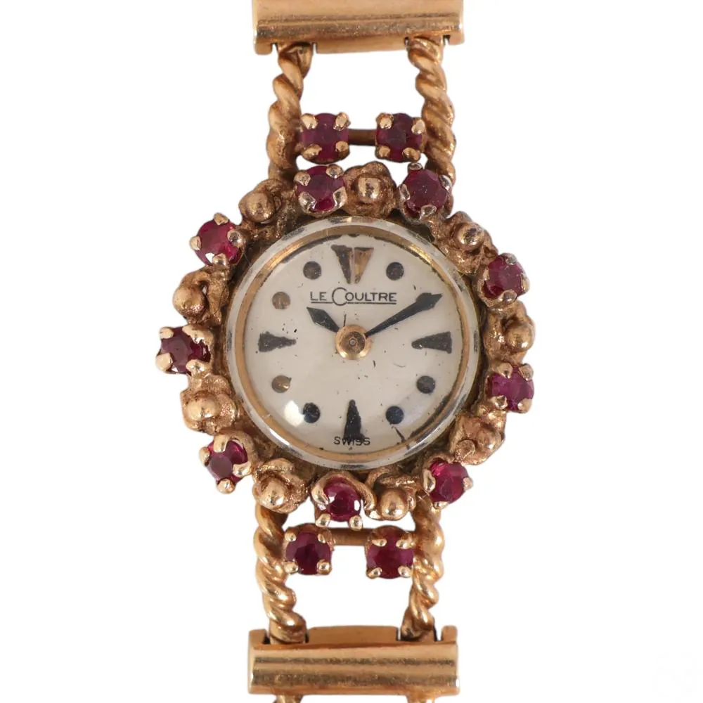 LeCoultre 17mm 14k rose gold and Ruby