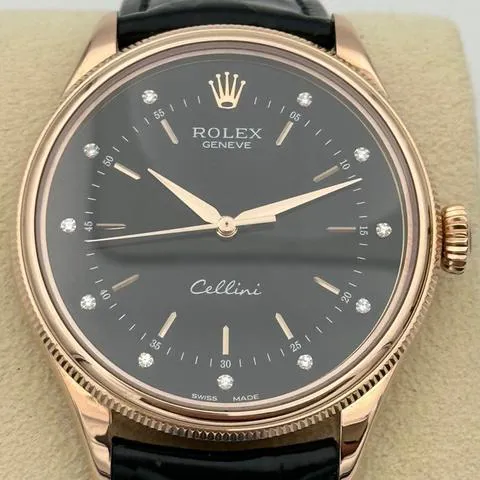 Rolex Cellini 50505 39mm Rose gold Black