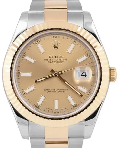 Rolex Datejust II 116333 41mm Yellow gold and Stainless steel Champagne