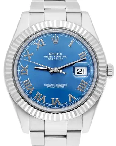 Rolex Datejust II 116334 41mm Stainless steel Blue