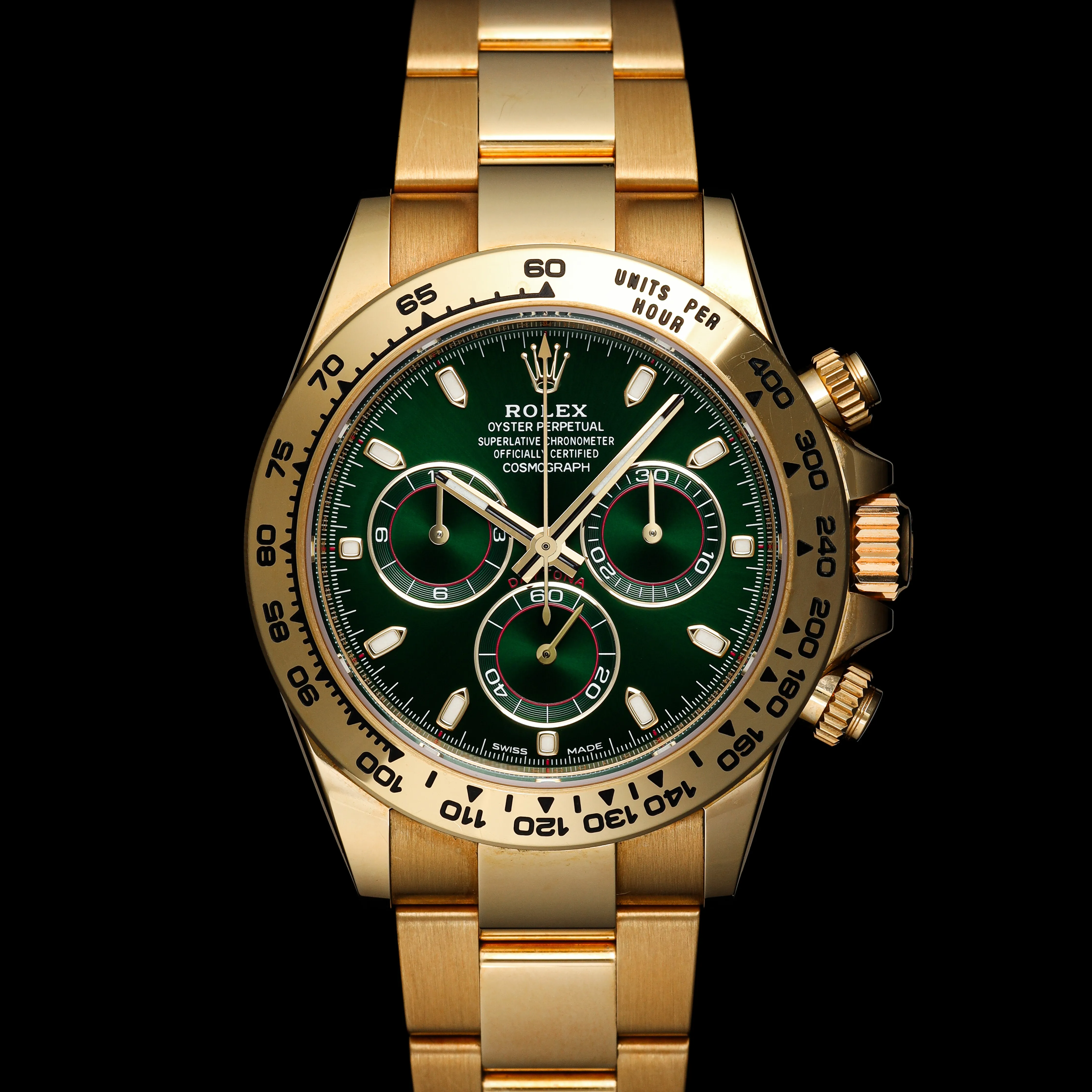 Rolex Daytona 116508 40mm 18k yellow gold Green