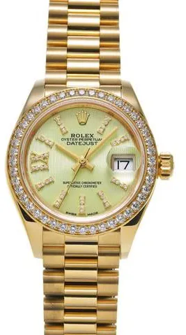 Rolex Lady-Datejust 279138RBR 28mm Yellow gold Green