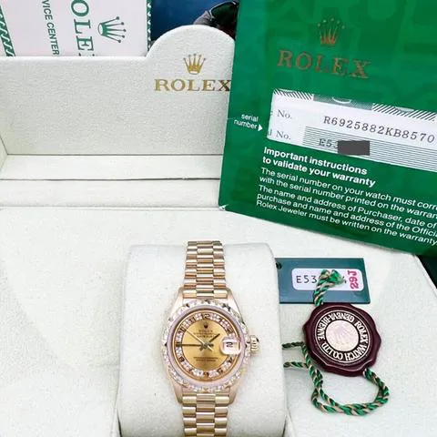 Rolex Lady-Datejust 69258 26mm Yellow gold Champagne