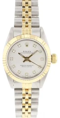 Rolex Oyster Perpetual 67193 26mm Yellow gold and Stainless steel Silver