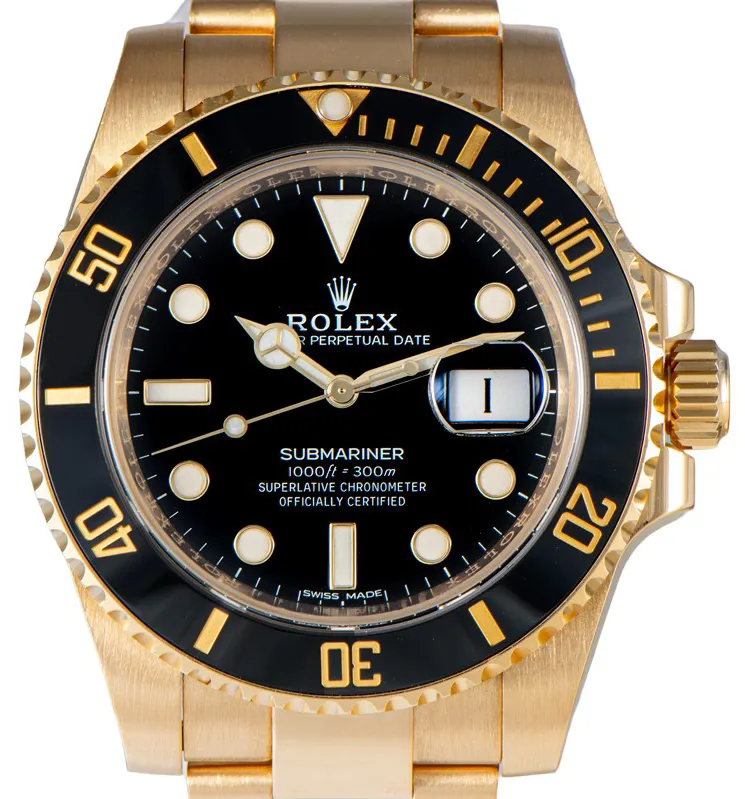 Rolex Submariner 116618LN 40mm Yellow gold Black