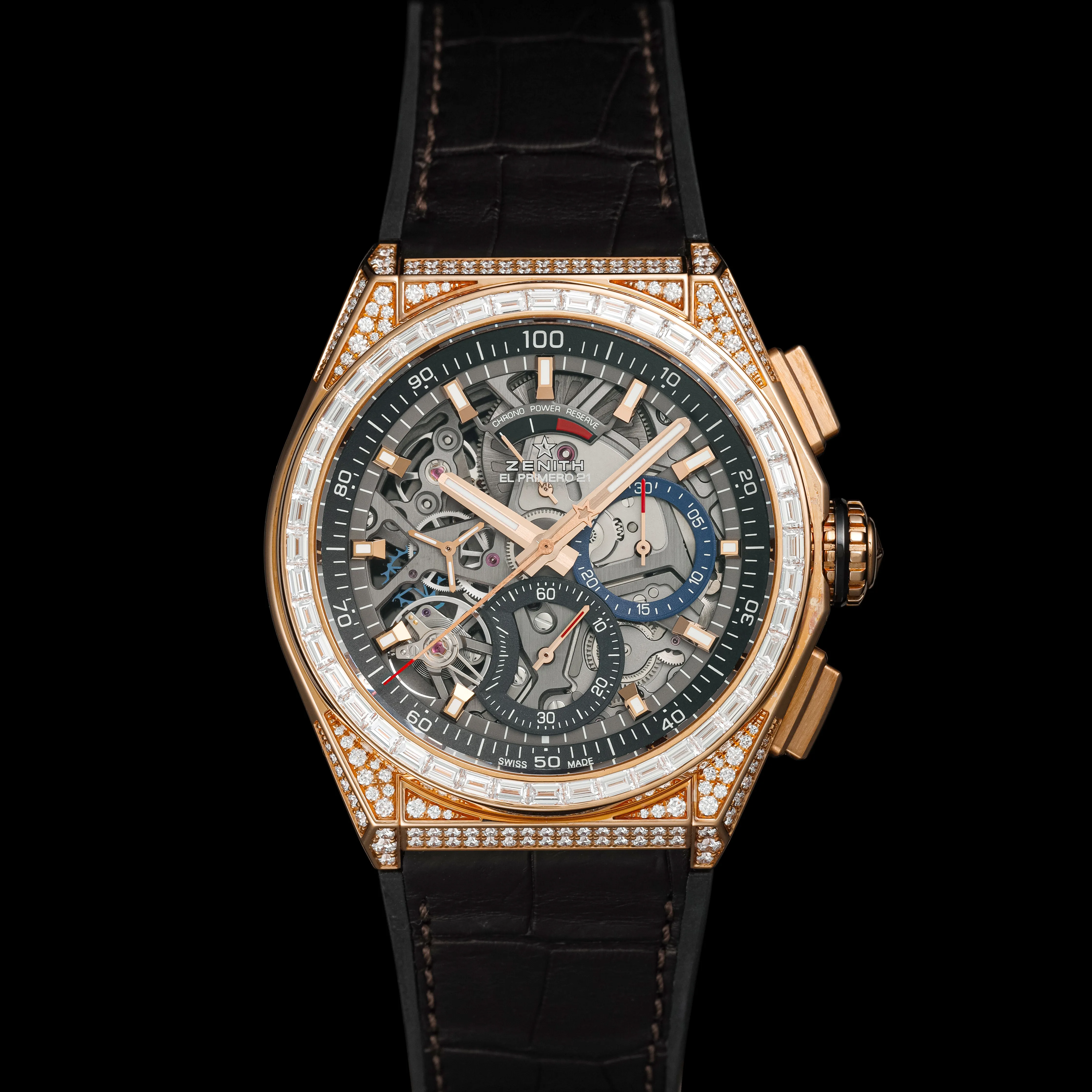 Zenith Defy 22.9000.9004/71.R585 45mm Diamond and 18K pink gold Skeleton