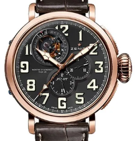 Zenith Pilot 87.2430.4035/21.C721 48mm Rose gold and 18k rose gold Black