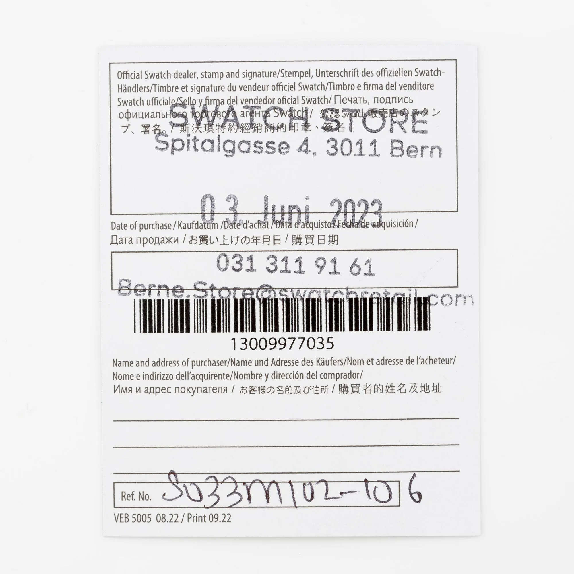 Swatch Moonswatch SO33M102-106 42mm Bioceramic 6