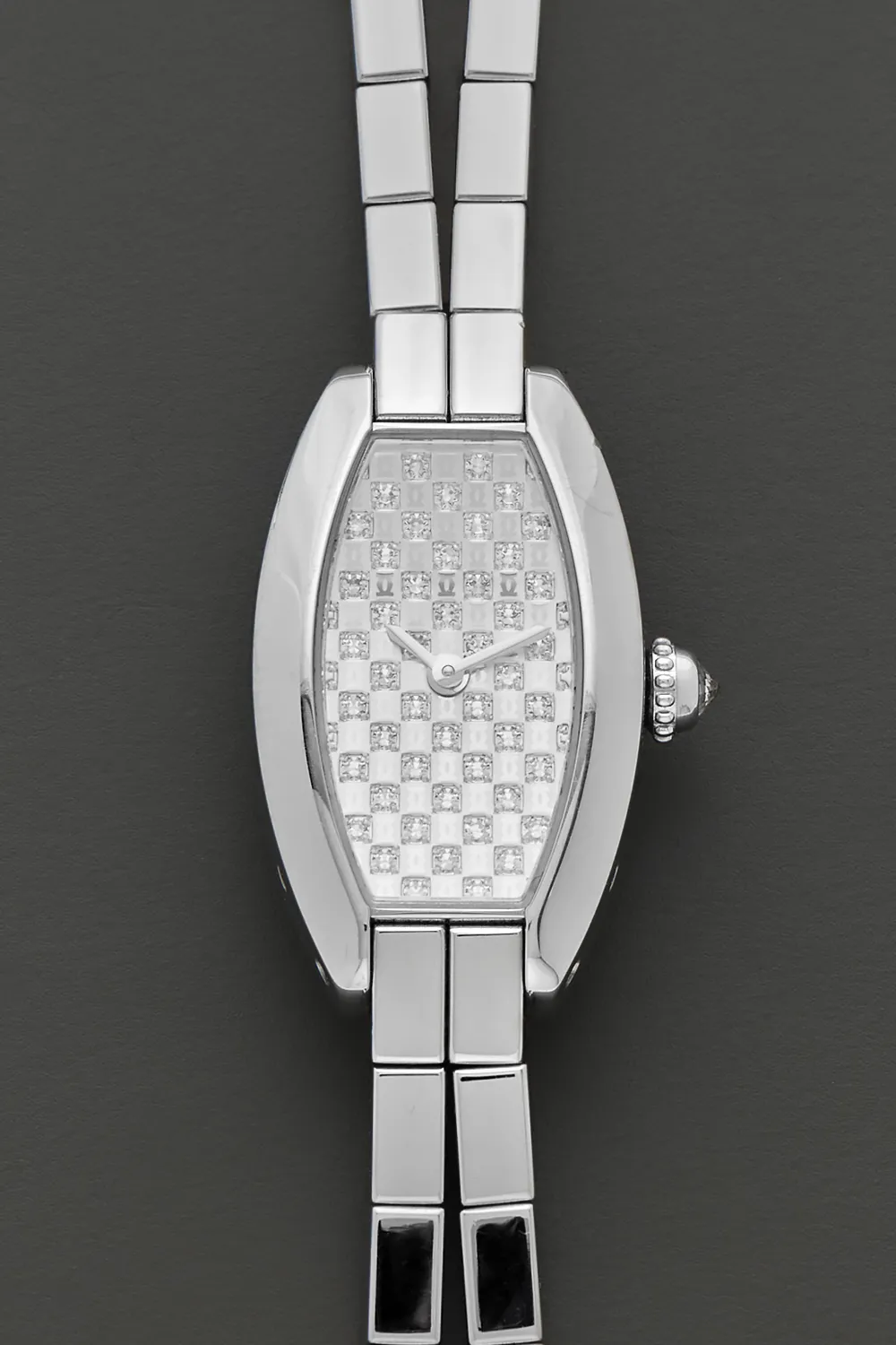 Cartier Tonneau 2545 16mm 18k white gold Silver