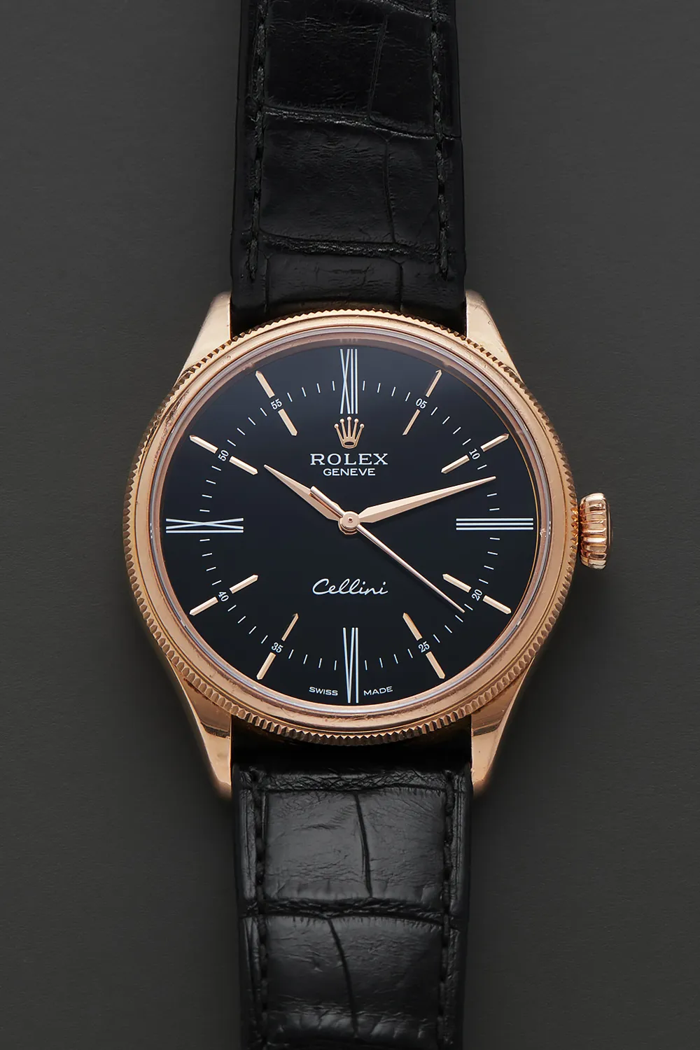 Rolex Cellini 50505 39mm Rose gold Black