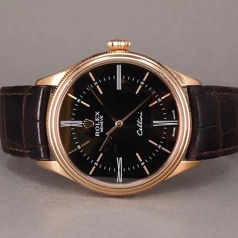 Rolex Cellini 50505 39mm Rose gold Black