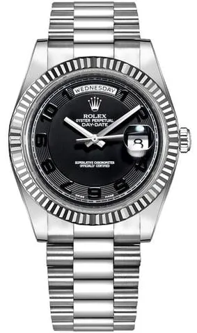 Rolex Day-Date II 218239 41mm White gold Black