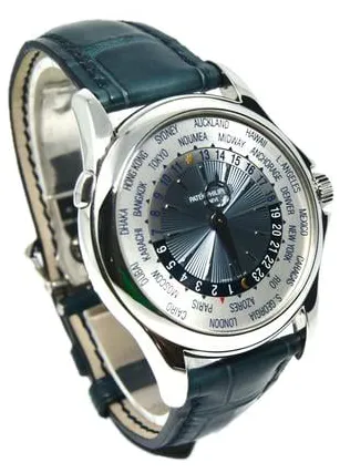 Patek Philippe World Time 5130P-001 39.5mm Platinum Blue 2