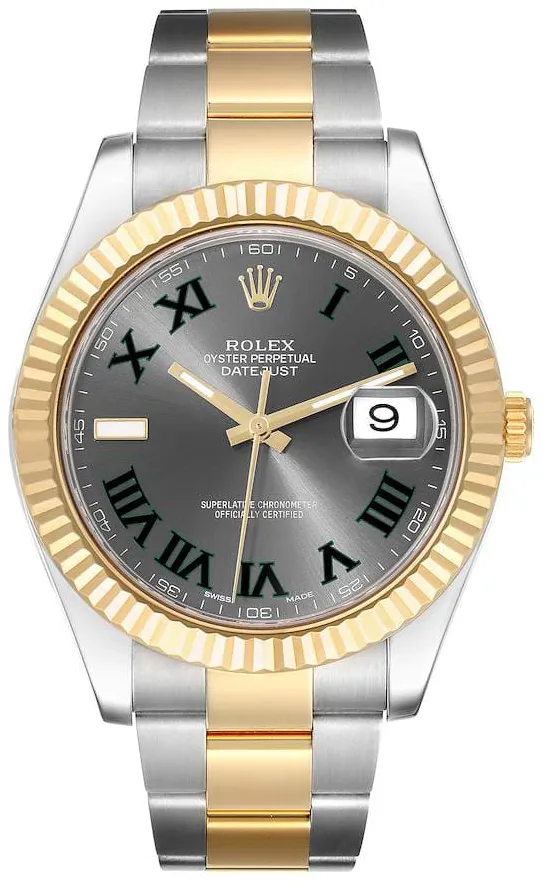 Rolex Datejust II 116333-0001 41mm Yellow gold Gray