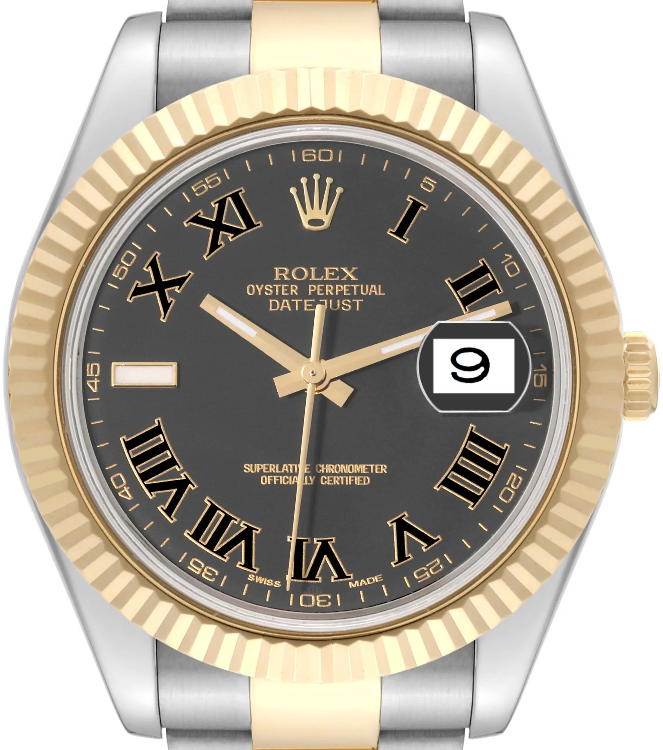 Rolex Datejust II 116333 41mm Yellow gold and Stainless steel and 18k yellow gold Black