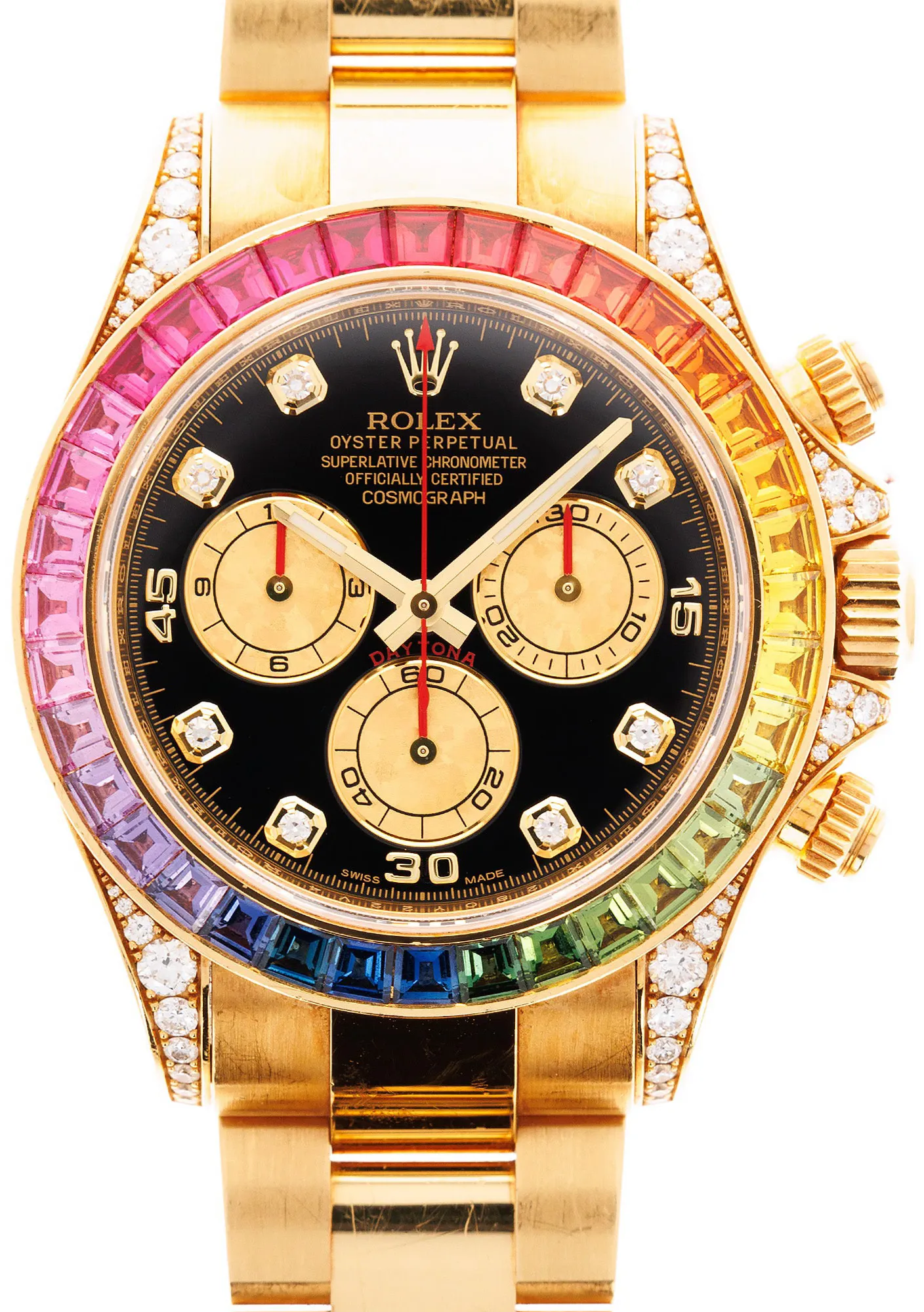 Rolex Daytona 116598 RBOW 40mm  18k YG Black