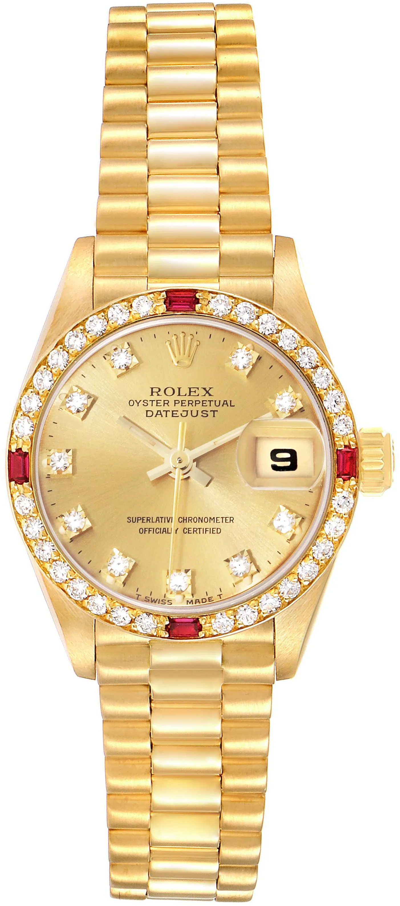 Rolex Lady-Datejust 69068 26mm Yellow gold Champagne