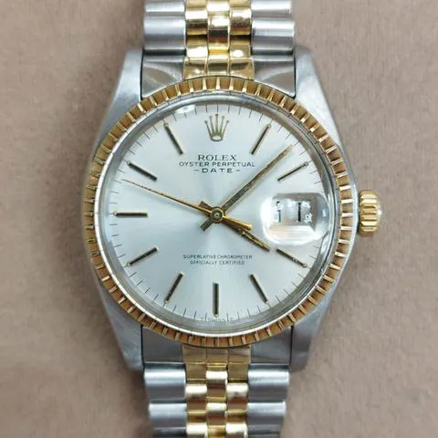 Rolex Oyster Perpetual Date 1505 34mm Yellow gold and Stainless steel Silver