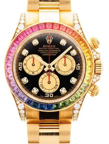 Rolex Daytona 116598 RBOW 40mm Yellow gold Black