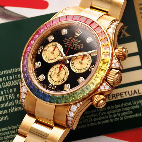 Rolex Daytona 116598 RBOW 40mm Yellow gold Black 1