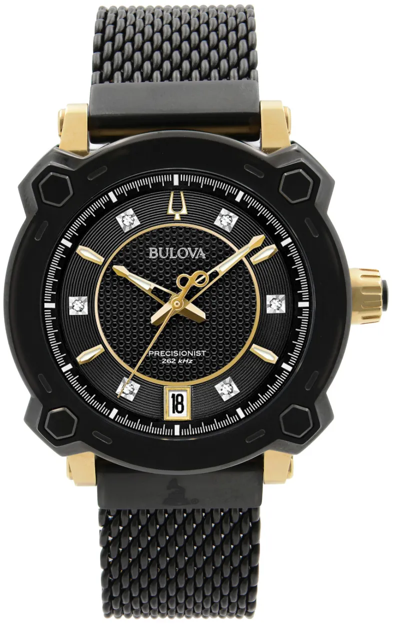 Bulova Precisionist 98P173 38mm Stainless steel Black