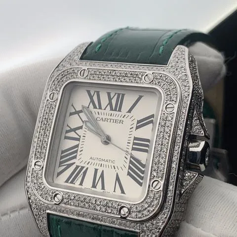 Cartier Santos 100 2878 33mm Stainless steel Mother-of-pearl 1