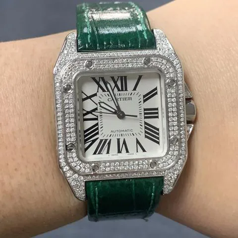 Cartier Santos 100 2878 33mm Stainless steel Mother-of-pearl 2