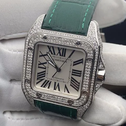 Cartier Santos 100 2878 33mm Stainless steel Mother-of-pearl 8