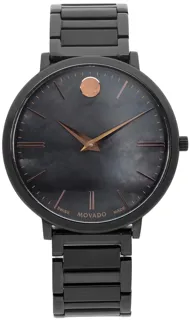 Movado Ultra Slim 0607211 Black PVD Gray