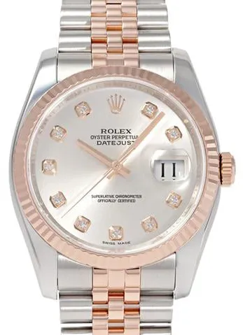 Rolex Datejust 36 116231G 36mm Yellow gold and Stainless steel Silver