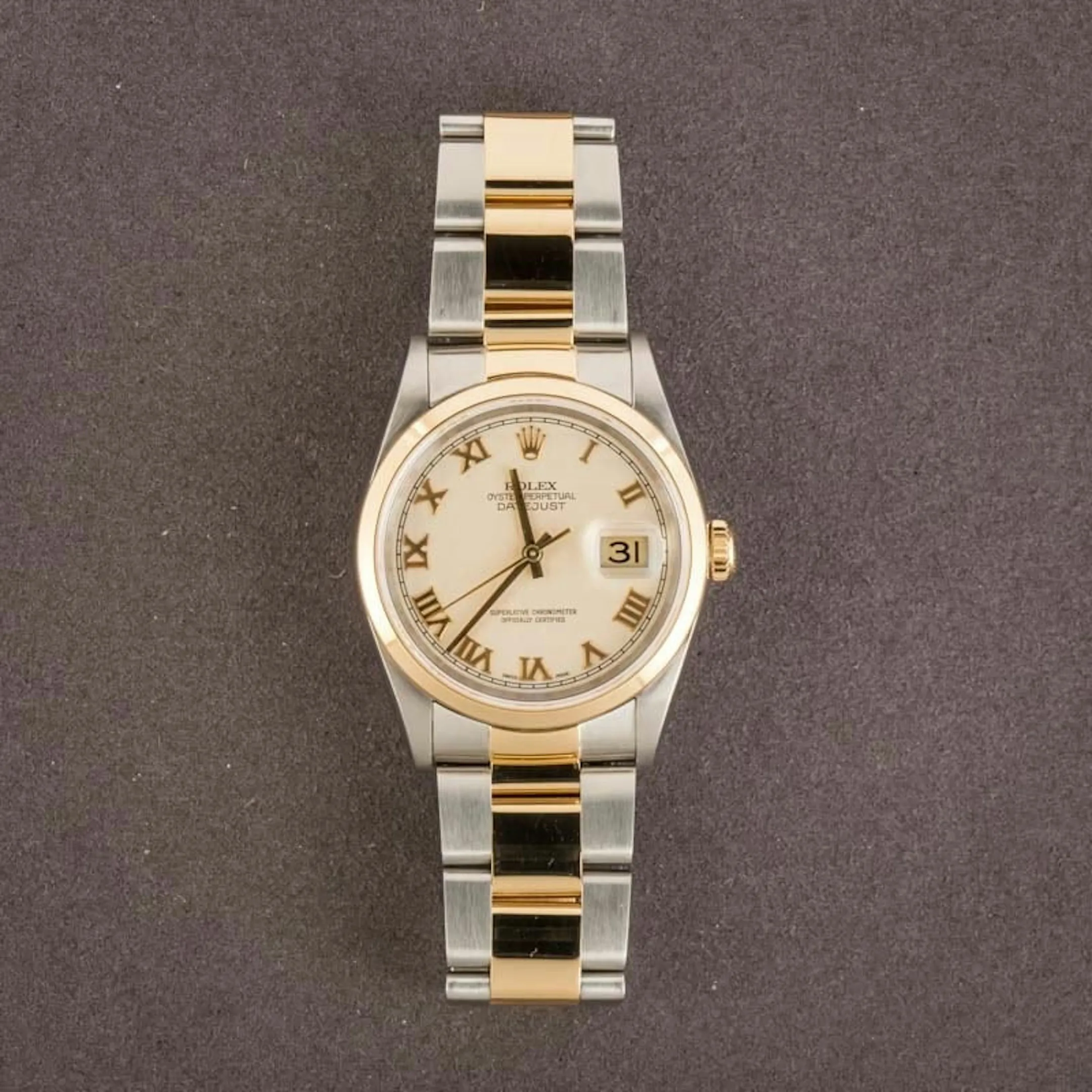 Rolex Datejust 36 16203 36mm Yellow gold and Stainless steel Ivory