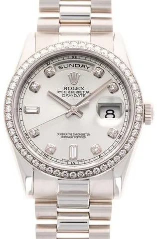 Rolex Day-Date 36 118346 36mm Platinum Silver