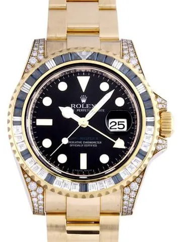 Rolex GMT-Master II 116758SA 40mm Yellow gold Paved