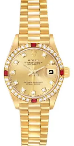 Rolex Lady-Datejust 69068 26mm Yellow gold Champagne