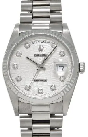 Rolex Day-Date 36 18239G 36mm White gold Silver