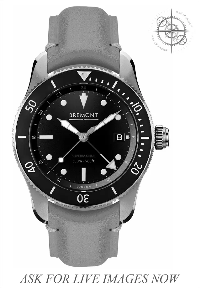 Bremont Supermarine S302-BK-R-S 40mm Stainless steel Black