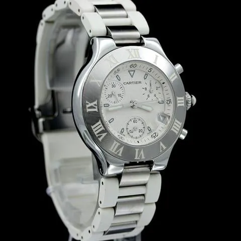 Cartier 21 Chronoscaph 2424 38mm Stainless steel White 3