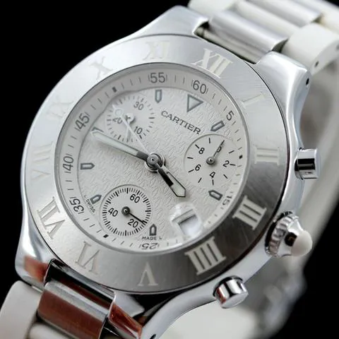 Cartier 21 Chronoscaph 2424 38mm Stainless steel White 5