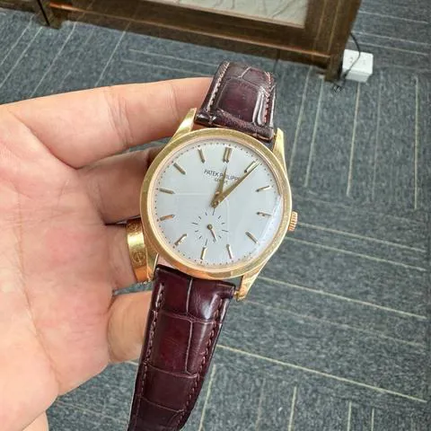 Patek Philippe Calatrava 5196R 37mm Rose gold Silver 2