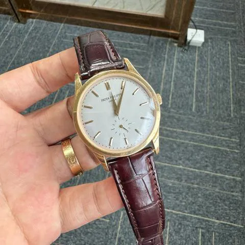 Patek Philippe Calatrava 5196R 37mm Rose gold Silver 3