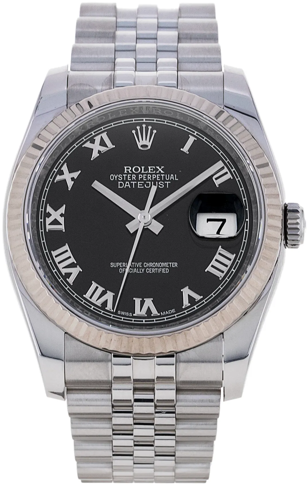 Rolex Datejust 36 116234 36mm White gold and Stainless steel Black Roman Numeral